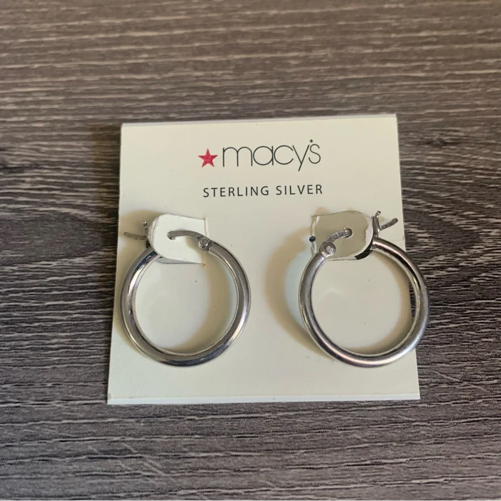 Macy’s Sterling Silver 925 20 mm Hoop Earrings Vintage